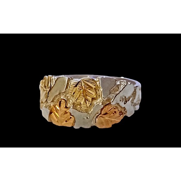 Black Hills Other - Vintage Black Hills Coleman Co CCO Sterling Silver Gold Mens Grape Leaf Ring 10